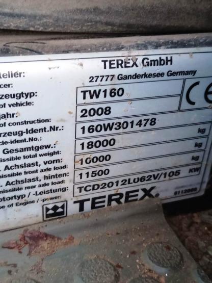  koparka kołowa Terex TW160 2008 rok