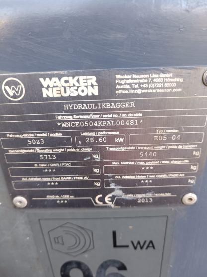 Koparka gąsienicowa Wacker Neuson 50Z3